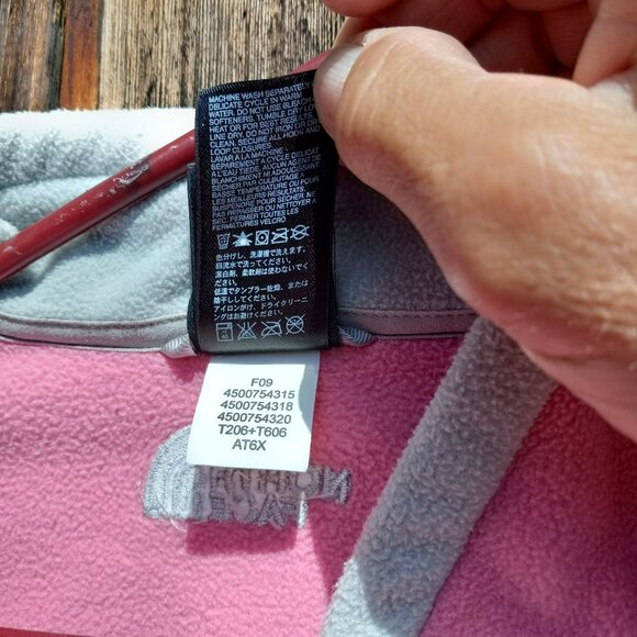 Girls North Face Pink Gray Full Zip Fleece Jacket Size Youth - Picture 6 of 12